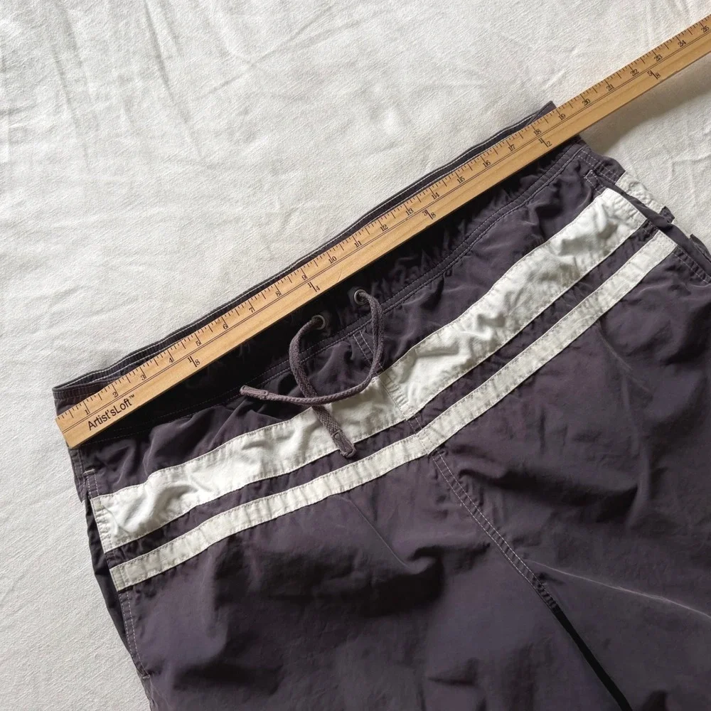 90's Polo Jeans Co Ralph Lauren Board Striped Shorts Swim Trunks Blue Large